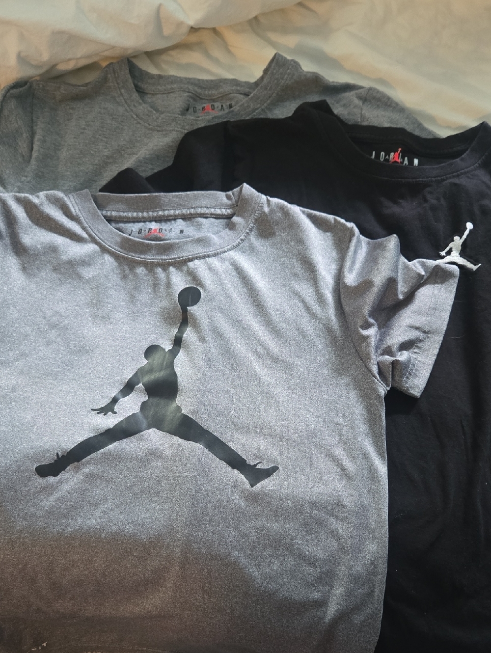 Jordan Kids Gray and Black Short-Sleeve Jumpman Tees